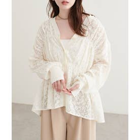 【natural couture】メッシュレースシャツカーデ （OFF）