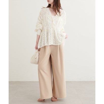 【natural couture】メッシュレースシャツカーデ （BK）｜詳細画像