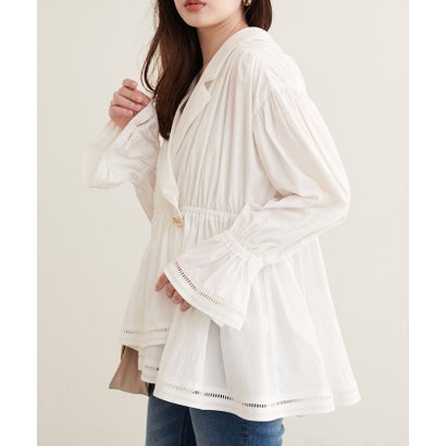 【natural couture】衿付きラップペプラムチュニック （BK）｜詳細画像