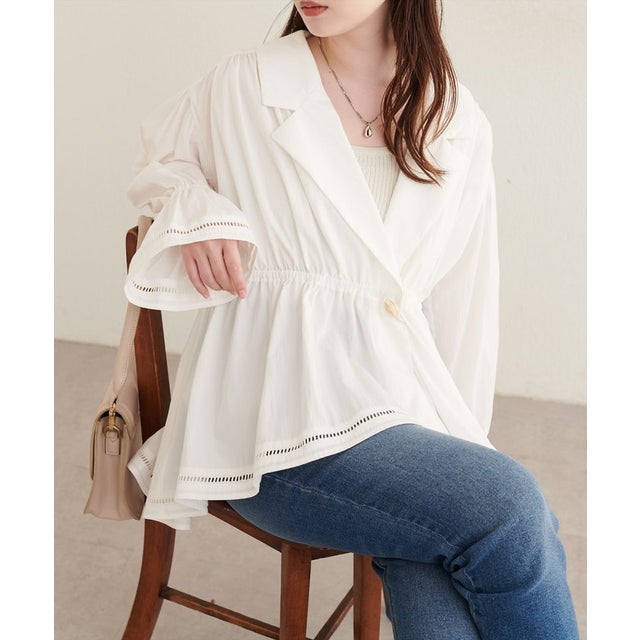【natural couture】衿付きラップペプラムチュニック （OFF）