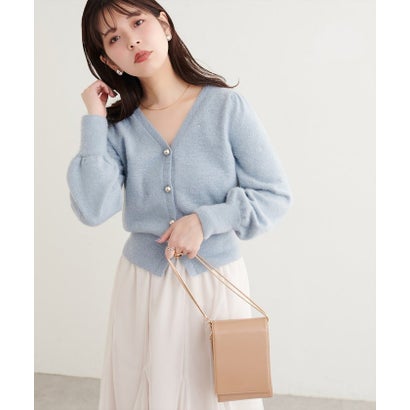 【natural couture】ミニシャギーハート刺繍ニットカーディガン （OFF）｜詳細画像