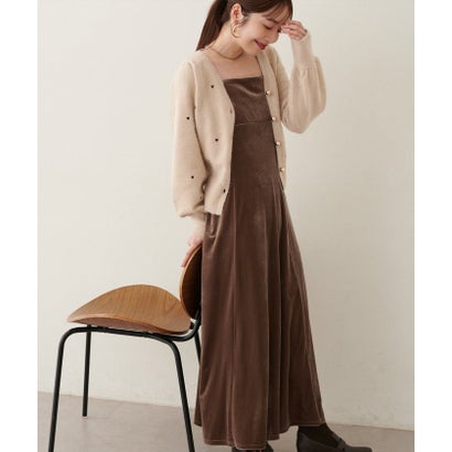 【natural couture】ミニシャギーハート刺繍ニットカーディガン （CGY）｜詳細画像