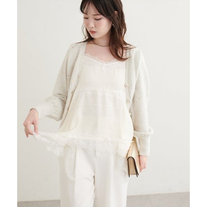 【natural couture】ミニシャギーハート刺繍ニットカーディガン （CGY）｜詳細画像