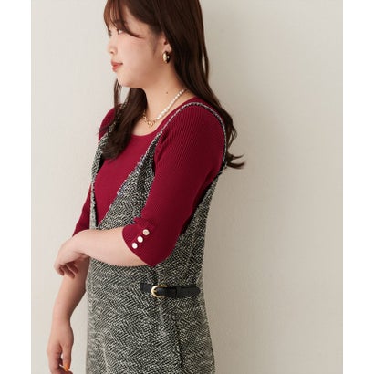 【natural couture】スクエア×ボート前後2WAYリブニット （BK）｜詳細画像