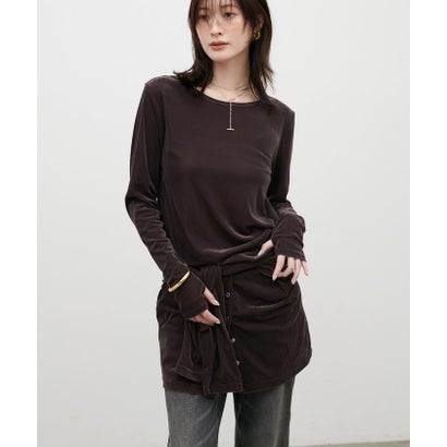 【LARUTA】長袖シアーとろもちベロアプルオーバー （BK）｜詳細画像