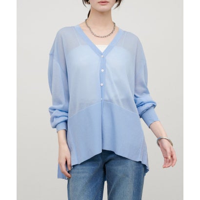 【LARUTA】バックプリーツニットカーディガン （SAX）｜詳細画像
