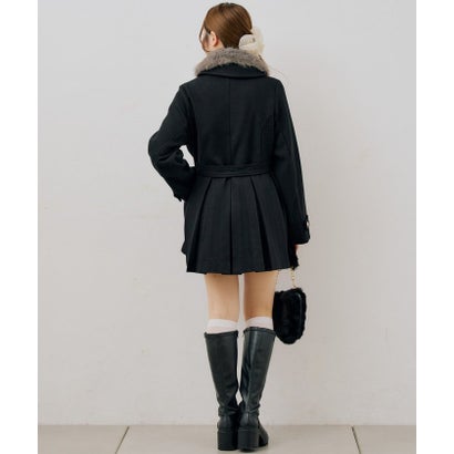 ナイスクラップ NICE CLAUP 【continuer】衿ファープリーツミドルコート （beige）｜詳細画像