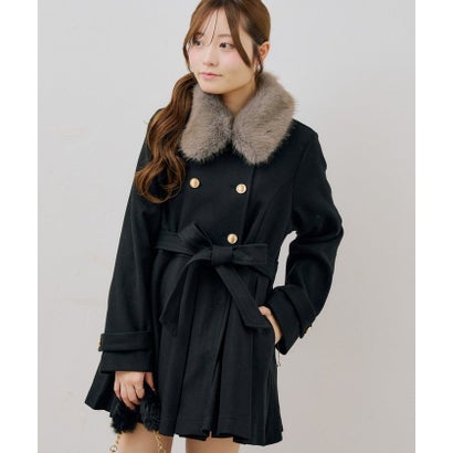 ナイスクラップ NICE CLAUP 【continuer】衿ファープリーツミドルコート （beige）｜詳細画像