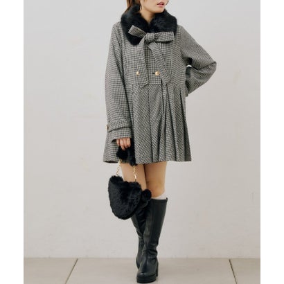 ナイスクラップ NICE CLAUP 【continuer】衿ファープリーツミドルコート （beige）｜詳細画像