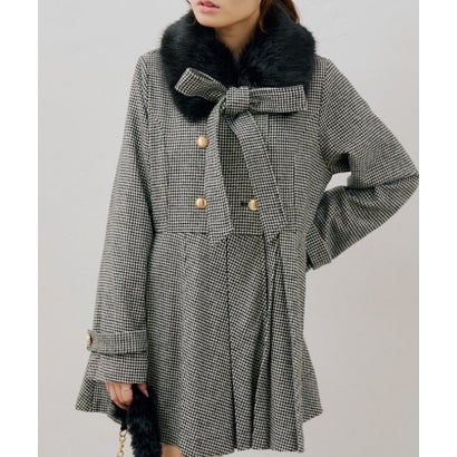 ナイスクラップ NICE CLAUP 【continuer】衿ファープリーツミドルコート （beige）｜詳細画像