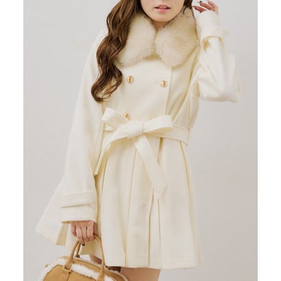 ナイスクラップ NICE CLAUP 【continuer】衿ファープリーツミドルコート （beige）｜詳細画像