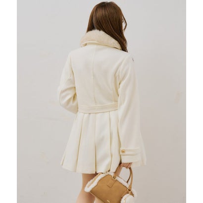 ナイスクラップ NICE CLAUP 【continuer】衿ファープリーツミドルコート （ivory）｜詳細画像