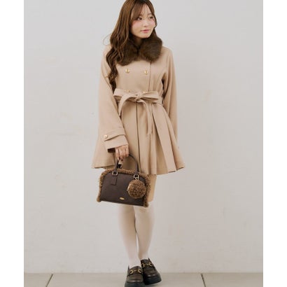 ナイスクラップ NICE CLAUP 【continuer】衿ファープリーツミドルコート （ivory）｜詳細画像