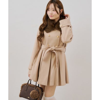 ナイスクラップ NICE CLAUP 【continuer】衿ファープリーツミドルコート （ivory）｜詳細画像