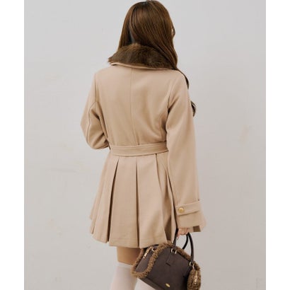 ナイスクラップ NICE CLAUP 【continuer】衿ファープリーツミドルコート （ivory）｜詳細画像