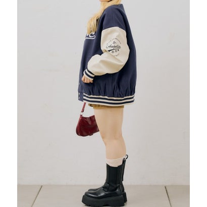 【continuer】ロゴ刺繍スタジャン （navy）｜詳細画像