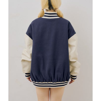 【continuer】ロゴ刺繍スタジャン （navy）｜詳細画像