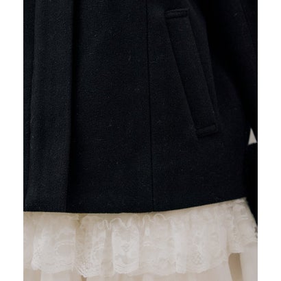 ナイスクラップ NICE CLAUP 【ANOTHER BRANCH】ビット付フェイクウールショートコート （black）｜詳細画像