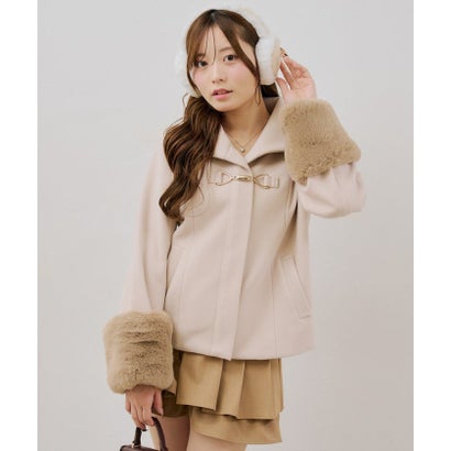 ナイスクラップ NICE CLAUP 【ANOTHER BRANCH】ビット付フェイクウールショートコート （ivory）｜詳細画像
