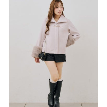 ナイスクラップ NICE CLAUP 【ANOTHER BRANCH】ビット付フェイクウールショートコート （ivory）｜詳細画像