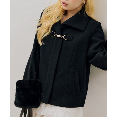 ナイスクラップ NICE CLAUP 【ANOTHER BRANCH】ビット付フェイクウールショートコート （beige）｜詳細画像
