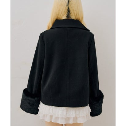 ナイスクラップ NICE CLAUP 【ANOTHER BRANCH】ビット付フェイクウールショートコート （beige）｜詳細画像