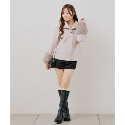 ナイスクラップ NICE CLAUP 【ANOTHER BRANCH】ビット付フェイクウールショートコート （beige）｜詳細画像