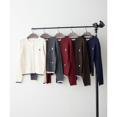 【POLO】ケーブルクルーカーデ （brown）｜詳細画像