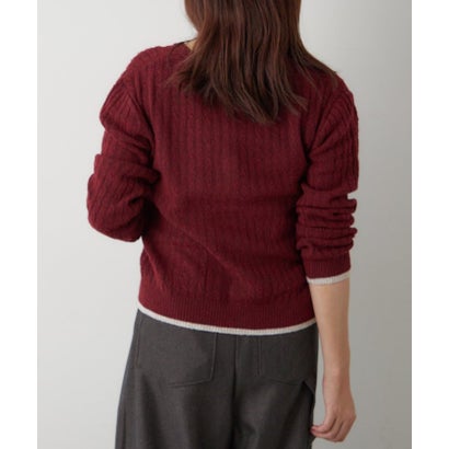 【POLO】ケーブルクルーカーデ （brown）｜詳細画像