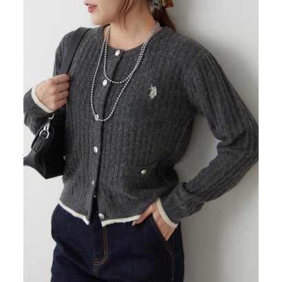 【POLO】ケーブルクルーカーデ （navy）｜詳細画像