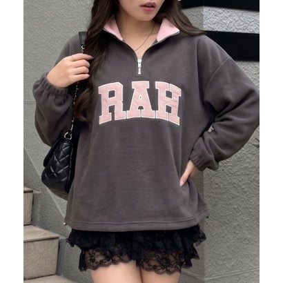 ナイスクラップ NICE CLAUP 【ANOTHER BRANCH】フリースBIGロゴハーフZIP （bordeaux）｜詳細画像