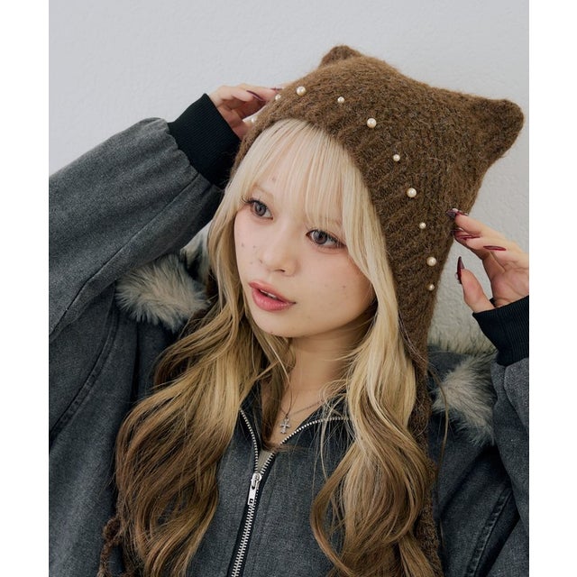 【RMAF】猫耳ビーニー （darkbrown）
