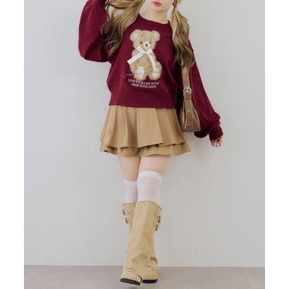 ナイスクラップ NICE CLAUP 【continuer】フェザーくまさんニット （offwhite）｜詳細画像