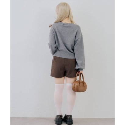 ナイスクラップ NICE CLAUP 【continuer】フェザーくまさんニット （bordeaux）｜詳細画像