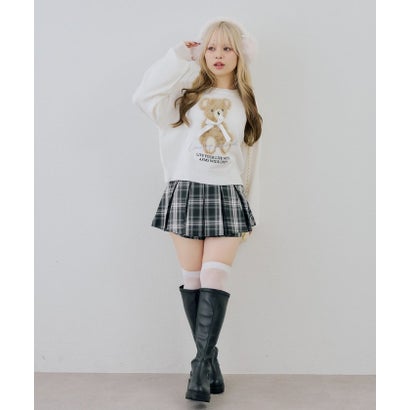 ナイスクラップ NICE CLAUP 【continuer】フェザーくまさんニット （bordeaux）｜詳細画像
