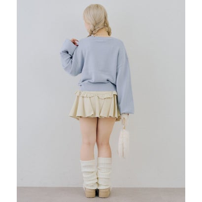 ナイスクラップ NICE CLAUP 【continuer】フェザーくまさんニット （bordeaux）｜詳細画像