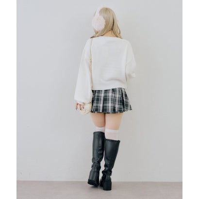 ナイスクラップ NICE CLAUP 【continuer】フェザーくまさんニット （bordeaux）｜詳細画像