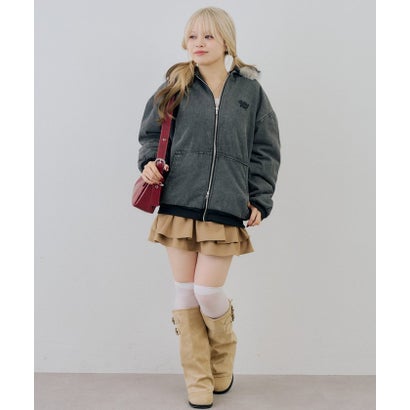 ナイスクラップ NICE CLAUP 【ANOTHER BRANCH】デニム中綿フェイクファー付ブルゾン （navy）｜詳細画像