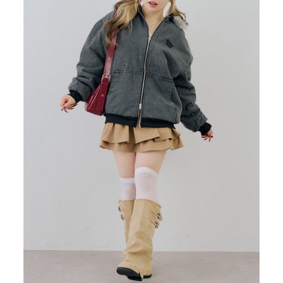 ナイスクラップ NICE CLAUP 【ANOTHER BRANCH】デニム中綿フェイクファー付ブルゾン （navy）｜詳細画像