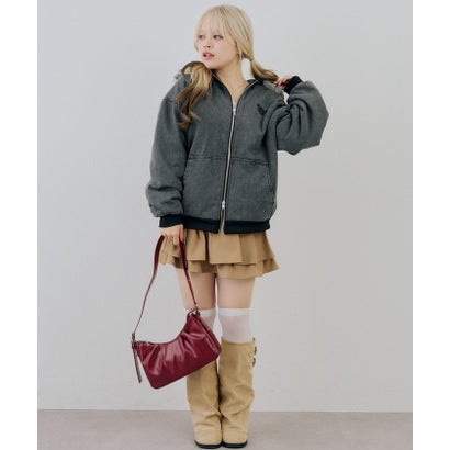 ナイスクラップ NICE CLAUP 【ANOTHER BRANCH】デニム中綿フェイクファー付ブルゾン （navy）｜詳細画像