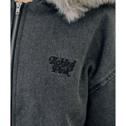 ナイスクラップ NICE CLAUP 【ANOTHER BRANCH】デニム中綿フェイクファー付ブルゾン （black）｜詳細画像