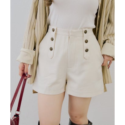 ナイスクラップ NICE CLAUP 【continuer】ナポレオン風ショートパンツ （ivory）｜詳細画像