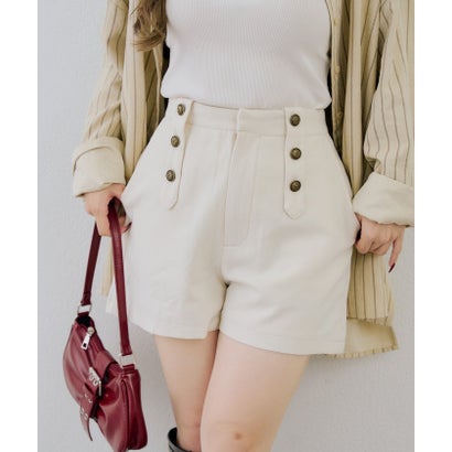 ナイスクラップ NICE CLAUP 【continuer】ナポレオン風ショートパンツ （ivory）｜詳細画像