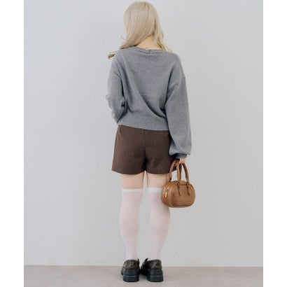 ナイスクラップ NICE CLAUP 【continuer】ナポレオン風ショートパンツ （brown）｜詳細画像