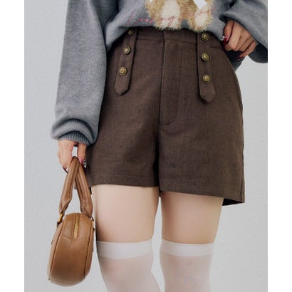 ナイスクラップ NICE CLAUP 【continuer】ナポレオン風ショートパンツ （brown）｜詳細画像