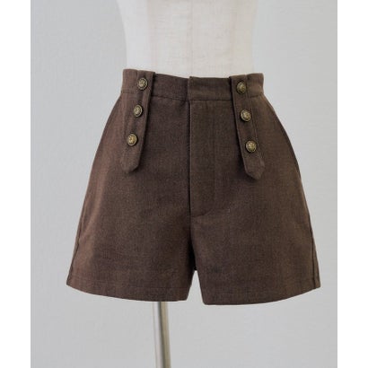 ナイスクラップ NICE CLAUP 【continuer】ナポレオン風ショートパンツ （brown）｜詳細画像