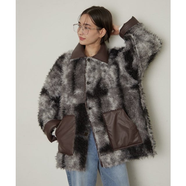 【リバーシブル】グラデーションリバーコート （brown）