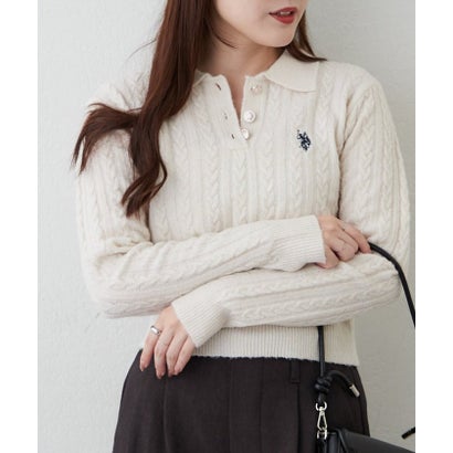 【US. POLO ASSN.】アソートポロニット （ivory）｜詳細画像