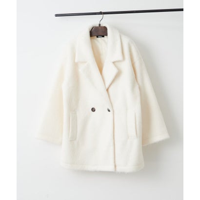 ナイスクラップ NICE CLAUP シャギーWテーラージャケット （ivory）｜詳細画像