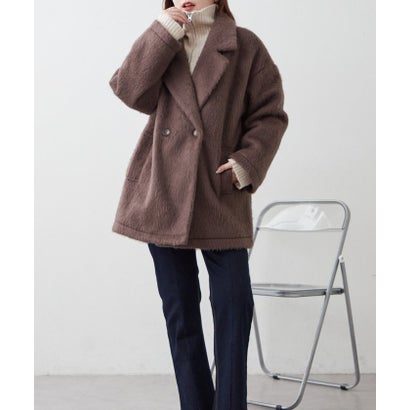 ナイスクラップ NICE CLAUP シャギーWテーラージャケット （brown）｜詳細画像